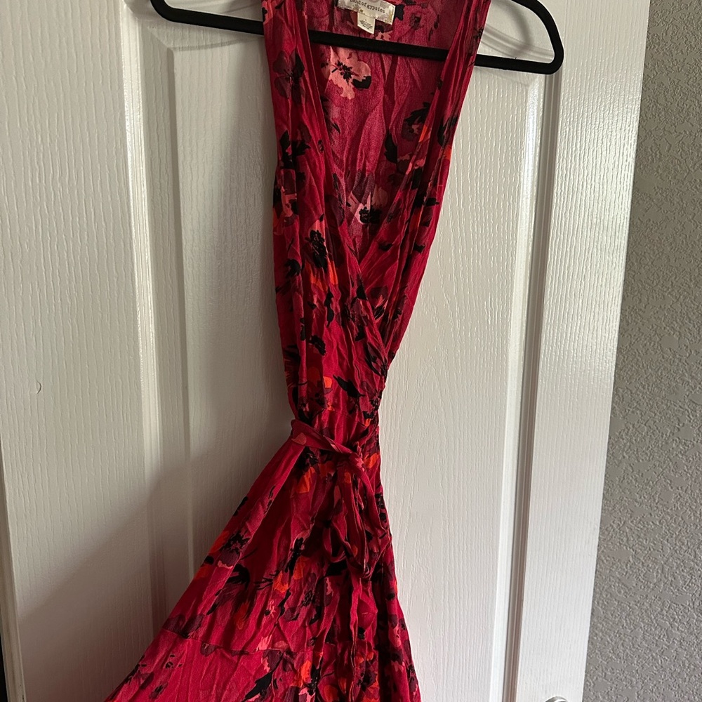 Sleeveless V-Neck High Low Maxi Dress